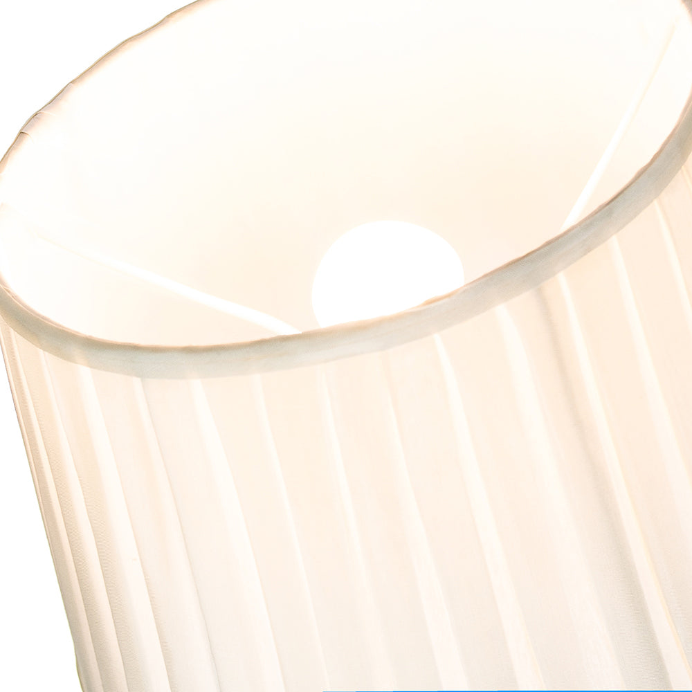 Traditional Classic Cream Faux Silk Pleated Inner Lined Lamp Shade - 12" Image 3