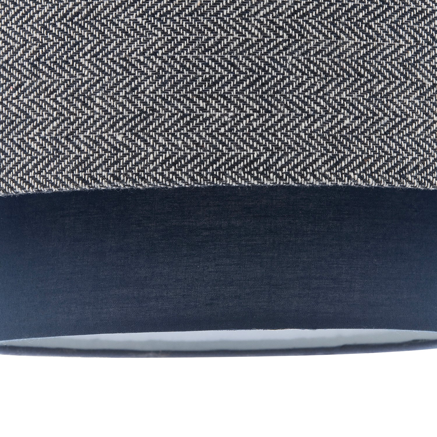 Modern Navy Blue Herringbone Linen Triple Tier Design Pendant Shade Image 3