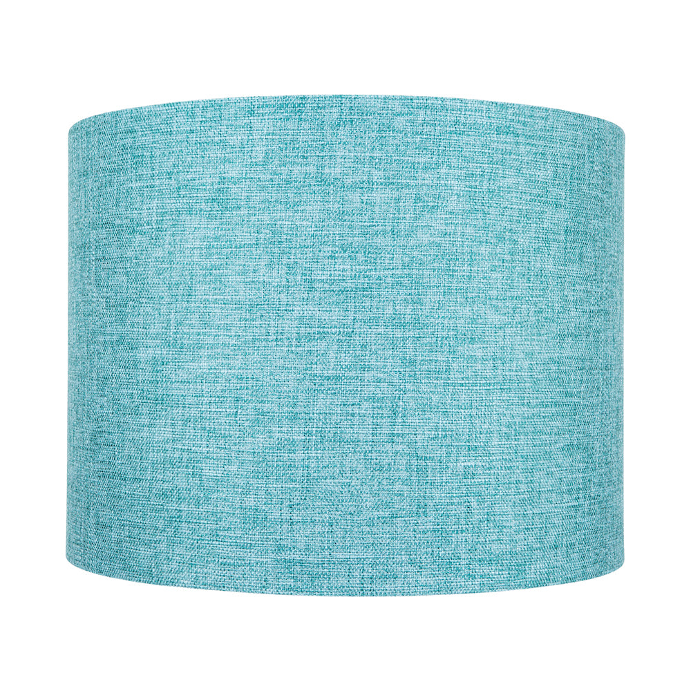 Contemporary and Sleek 10 Inch Teal Linen Fabric Drum Lamp Shade 60w Maximum Image 2