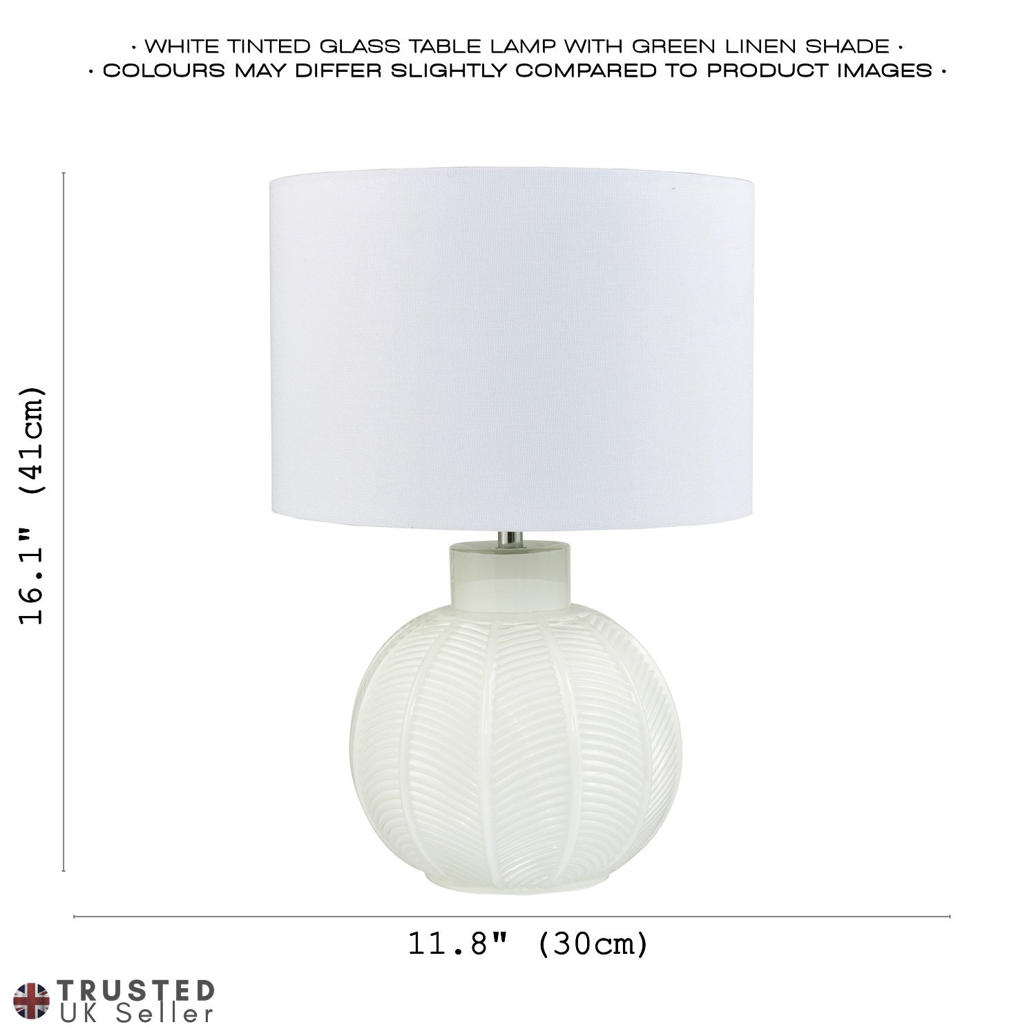 Contemporary Opal White Glass Table Lamp in Leaf Design and Ivory White Shade Image 8