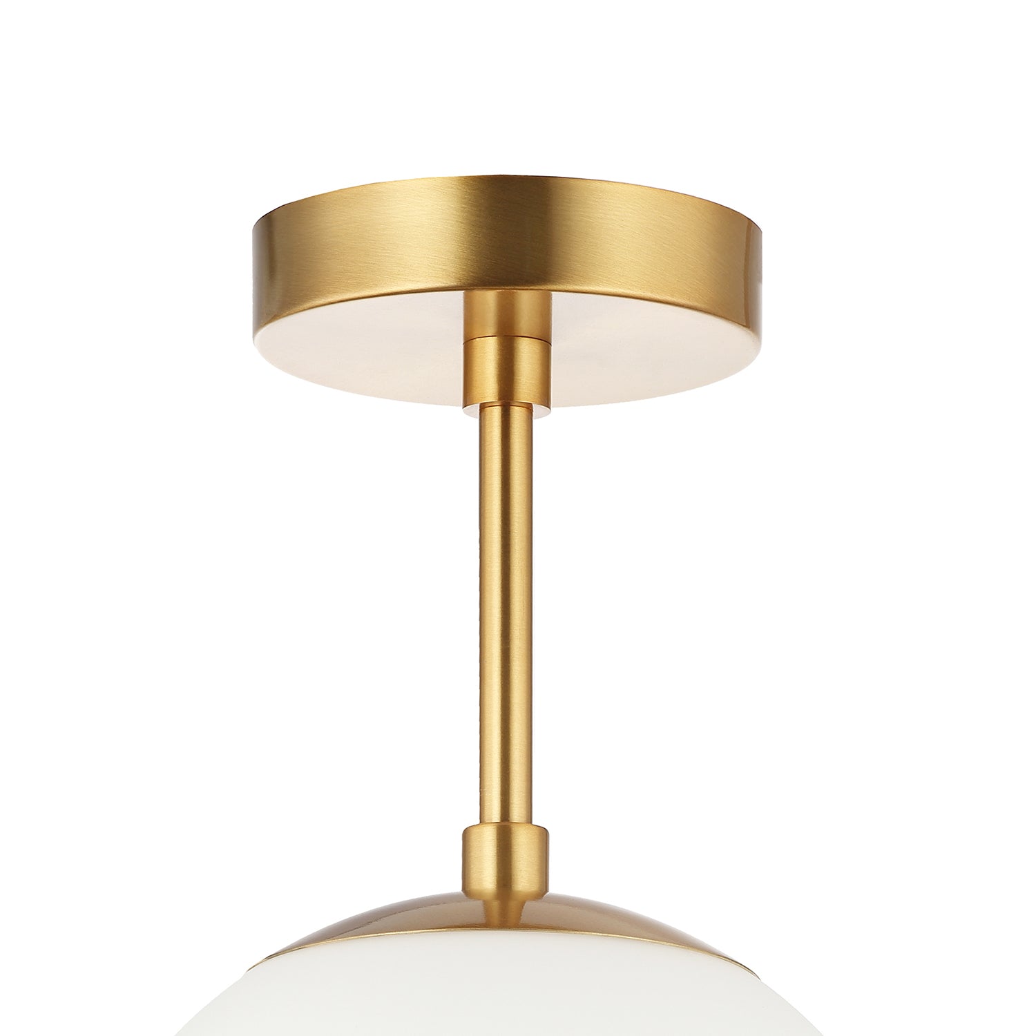 Traditional Glass Globe IP44 Bathroom Ceiling Light Fixture in Brushed Gold Image 3