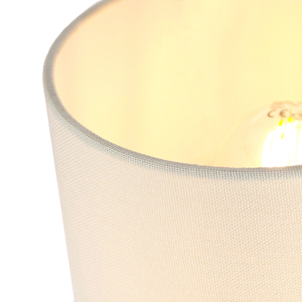 Contemporary and Elegant Soft Cream Linen Fabric 18cm High Cylinder Lamp Shade Image 2