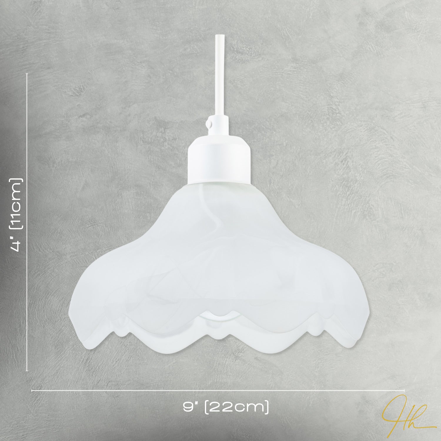 Sculptural Frosted Alabaster Glass Ripple Pendant Ceiling Light Shade Image 7