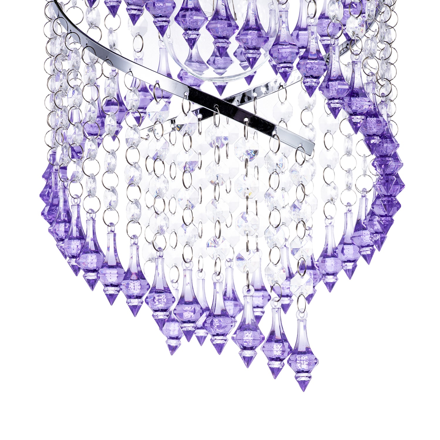 Modern Spiral Waterfall Pendant Shade with Purple and Clear Acrylic Image 8