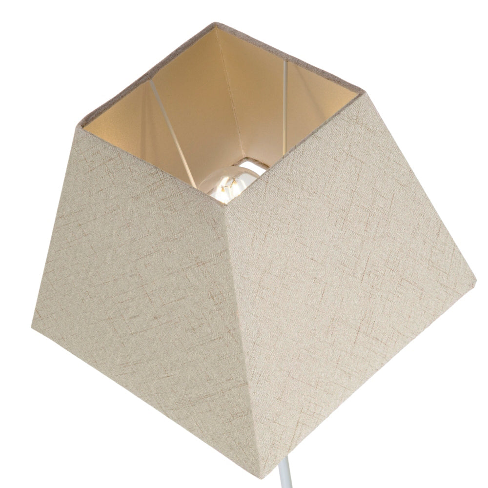 Contemporary and Sleek Taupe Linen Fabric Empire Square Lamp Shade 60w Maximum Image 3