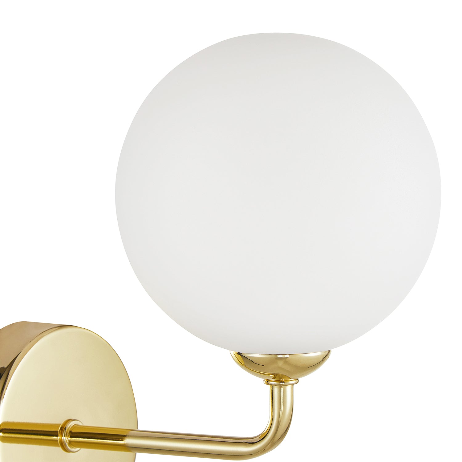 Contemporary Chic Polished Gold Wall Light with Opal White Globe Glass Shade Image 4