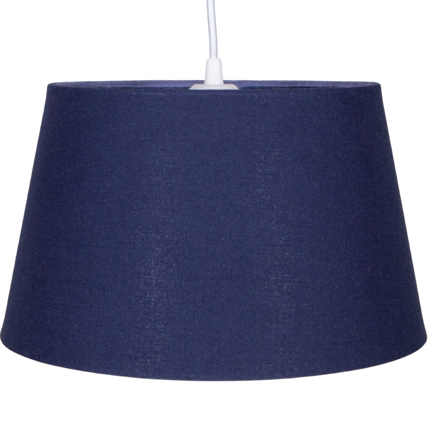 Traditional 14 Inch Navy Blue Linen Drum Table/Pendant Lampshade 60w Maximum Image 2