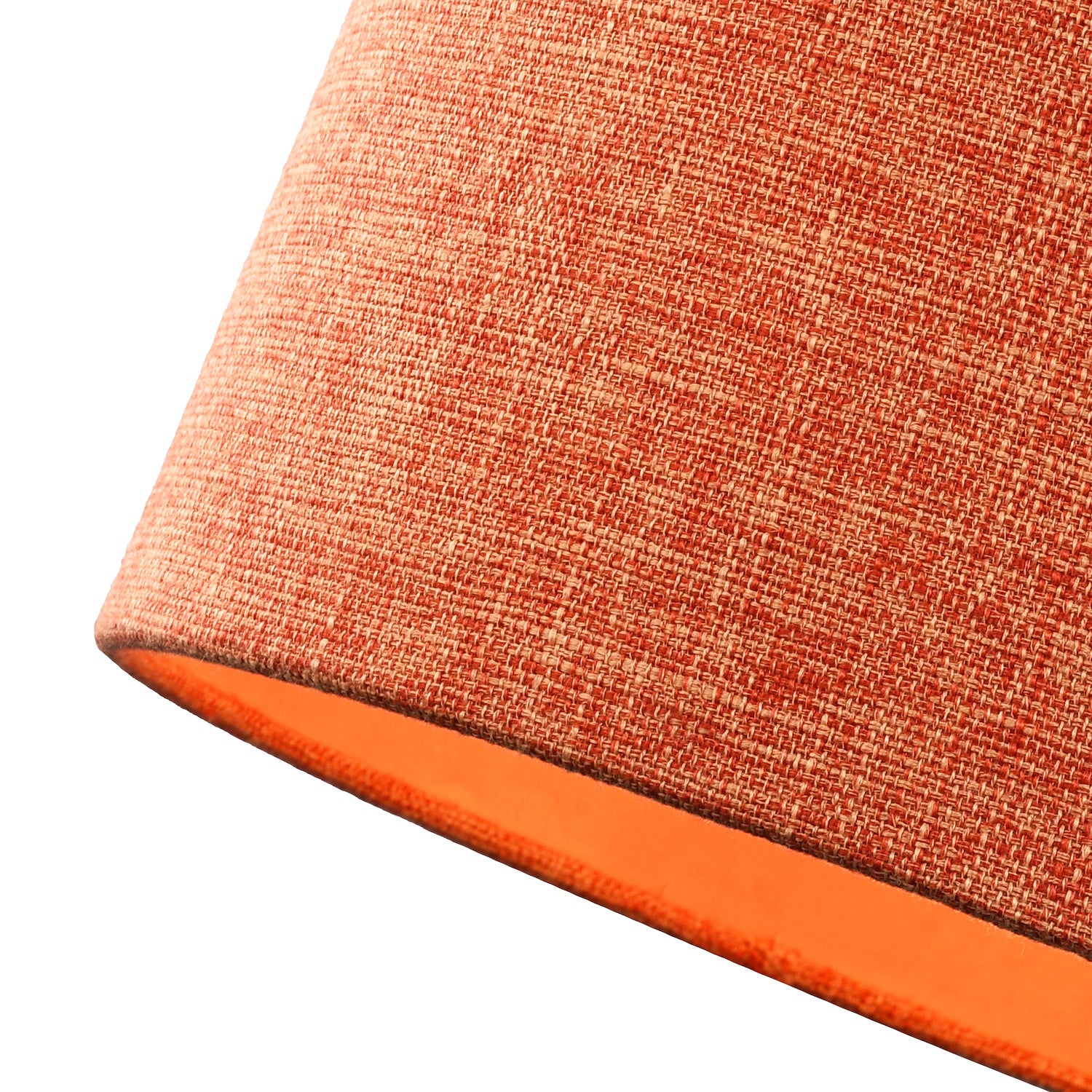 Contemporary and Sleek Orange Natural Linen Fabric Drum Lamp Shade 60w Max Image 5