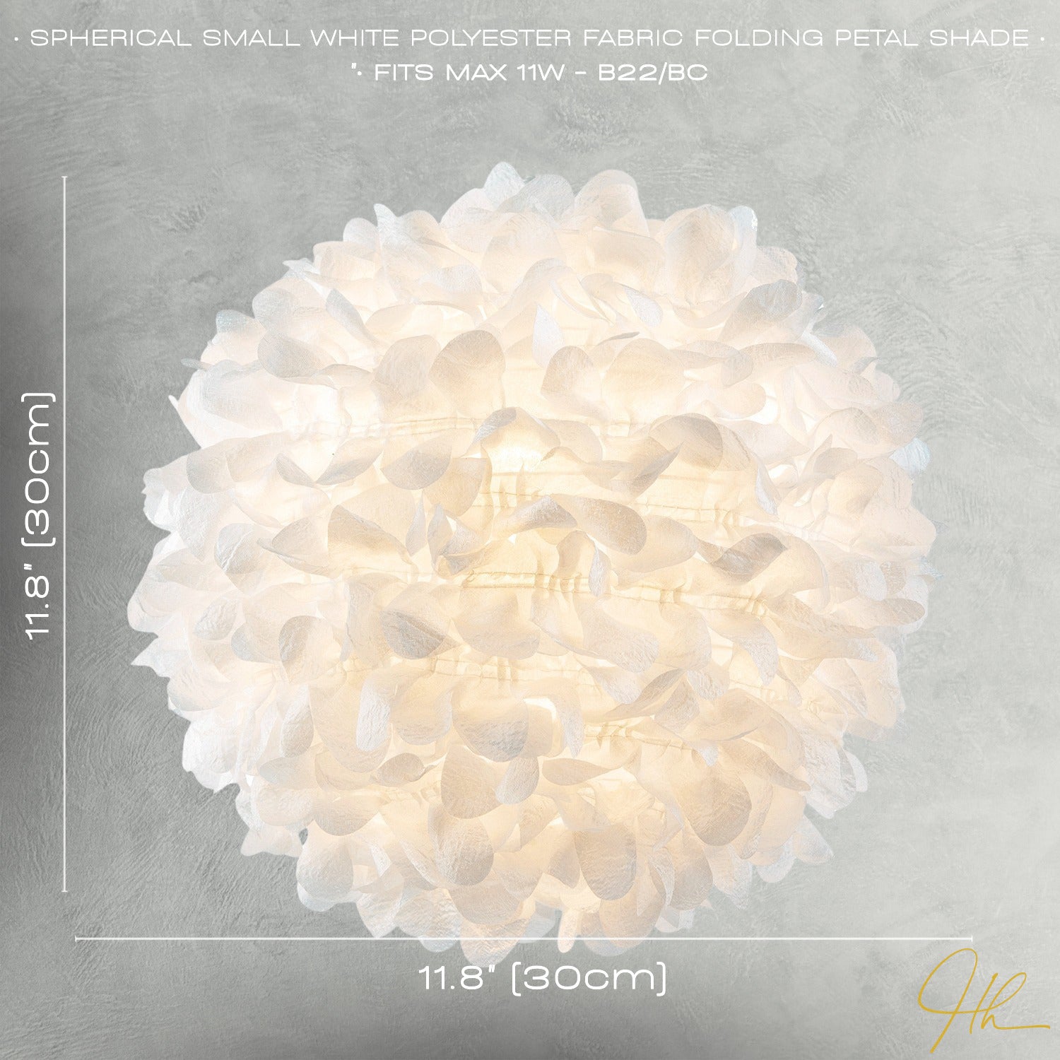 Chic Designer 30cm Pendant Light Shade with White Fabric Folded Petals Image 7