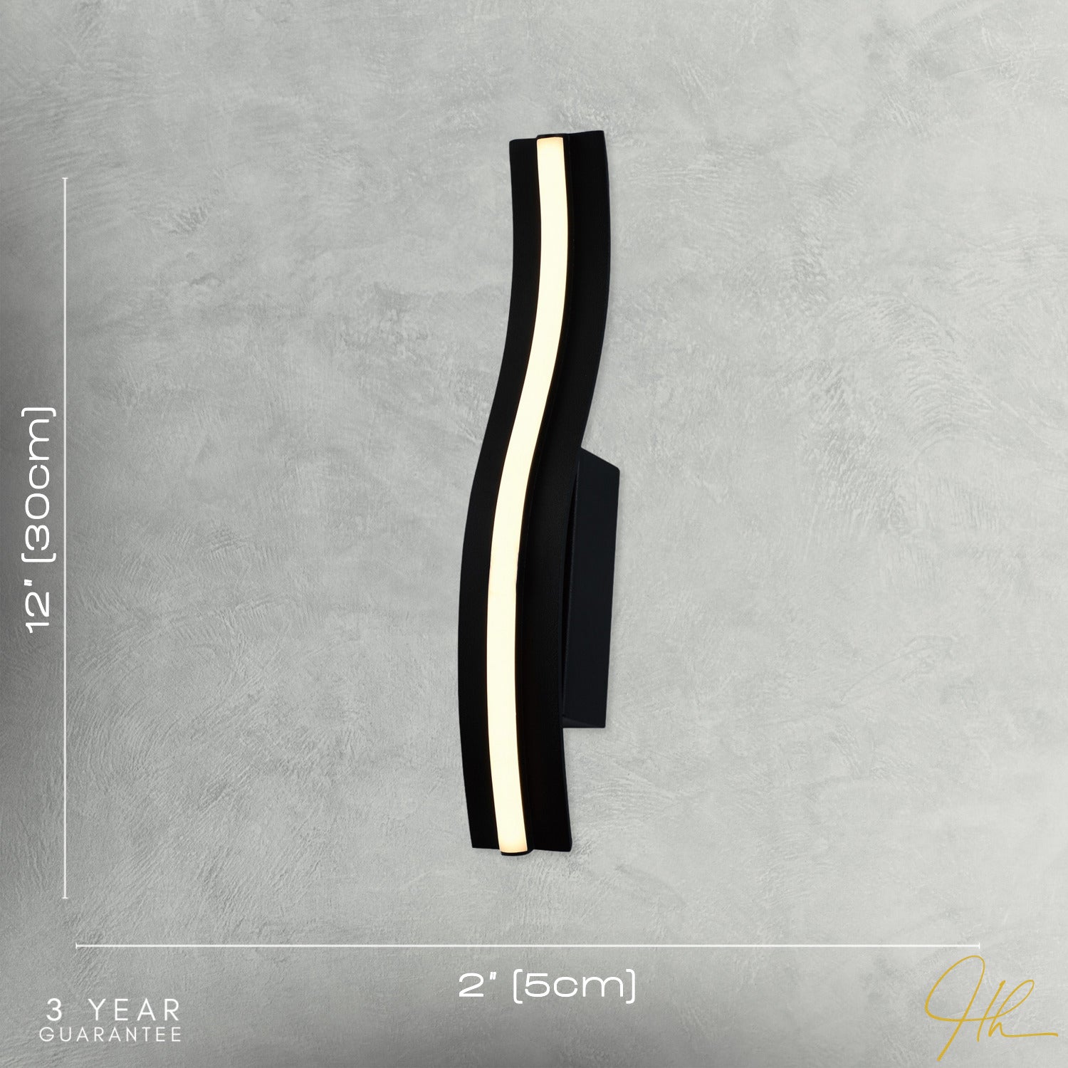 LED Stick Style Modern Feature Wall Light Fitting in Matte Sand Black Image 7