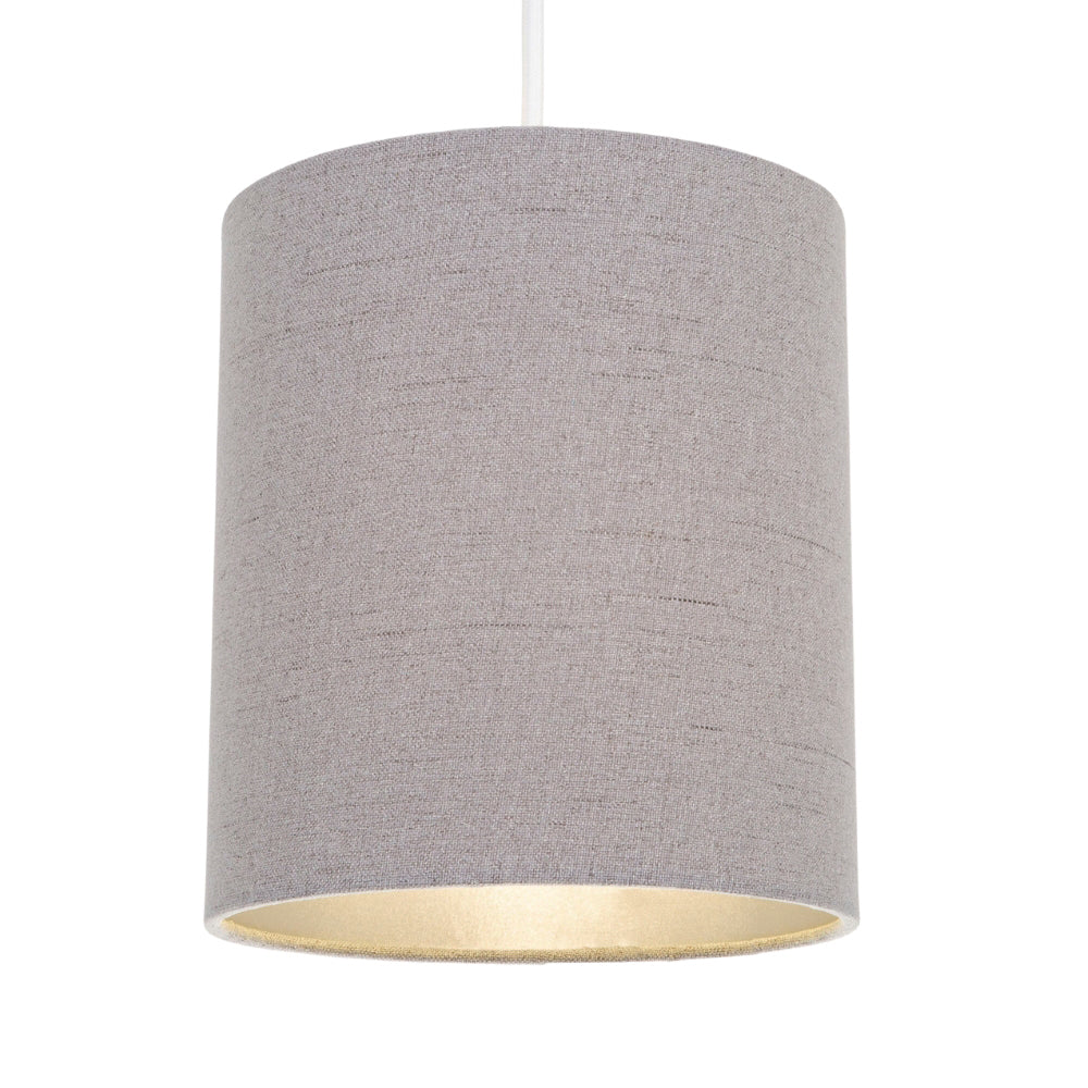 Contemporary and Sleek Grey Linen Fabric 6" Cylindrical Lamp Shade 60w Maximum Image 2