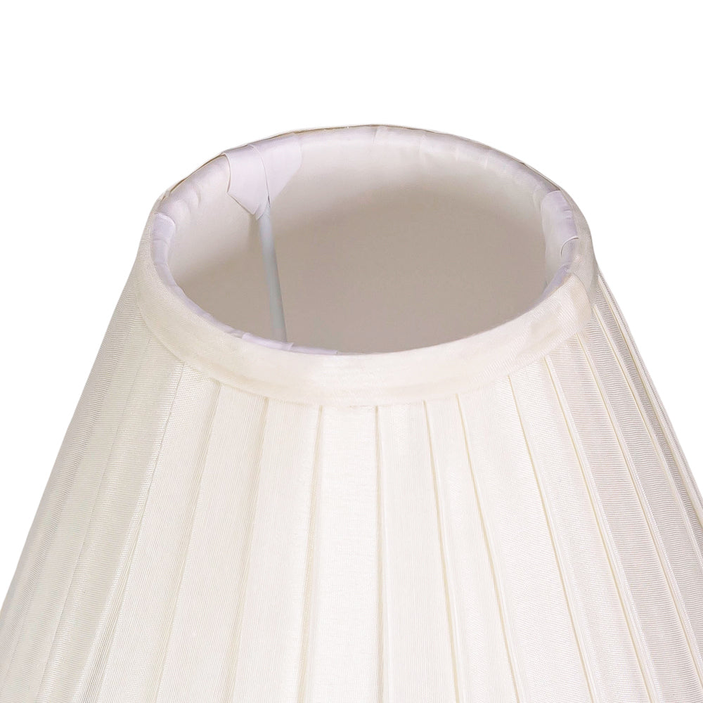 Traditional Classic Cream Faux Silk Pleated Inner Lined Lamp Shade - 8" Image 3