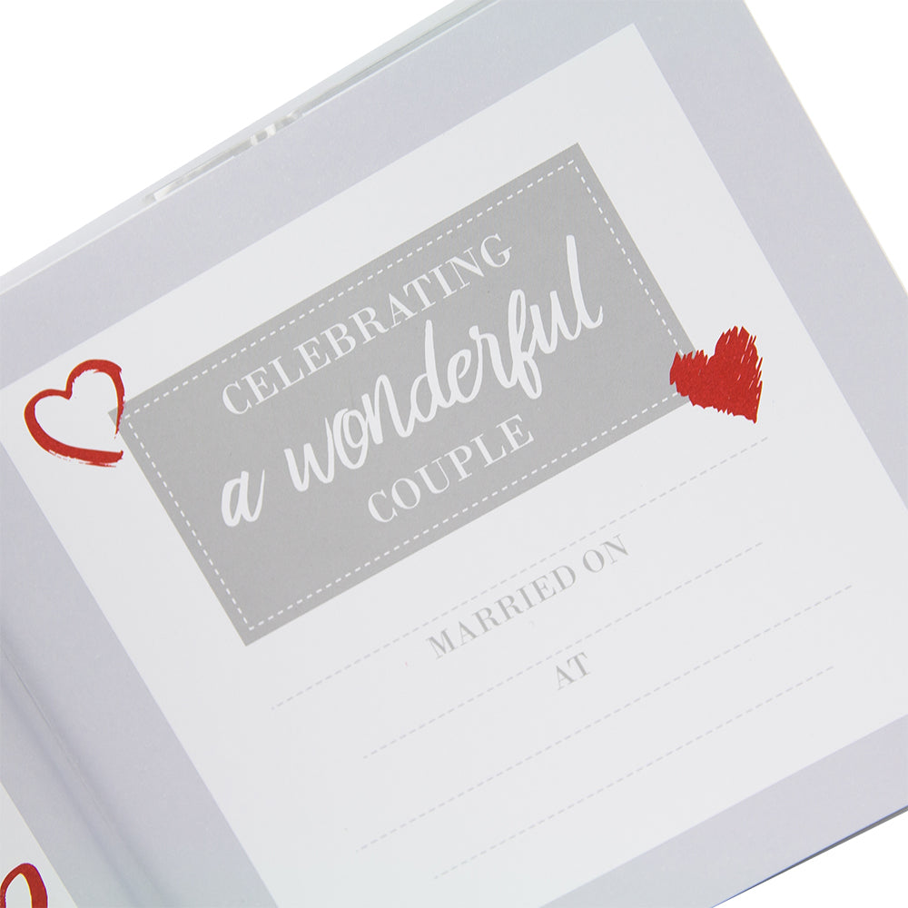 Lovely Diamond 60th Wedding Anniversary Photo Album with Double Heart Decoration Image 3