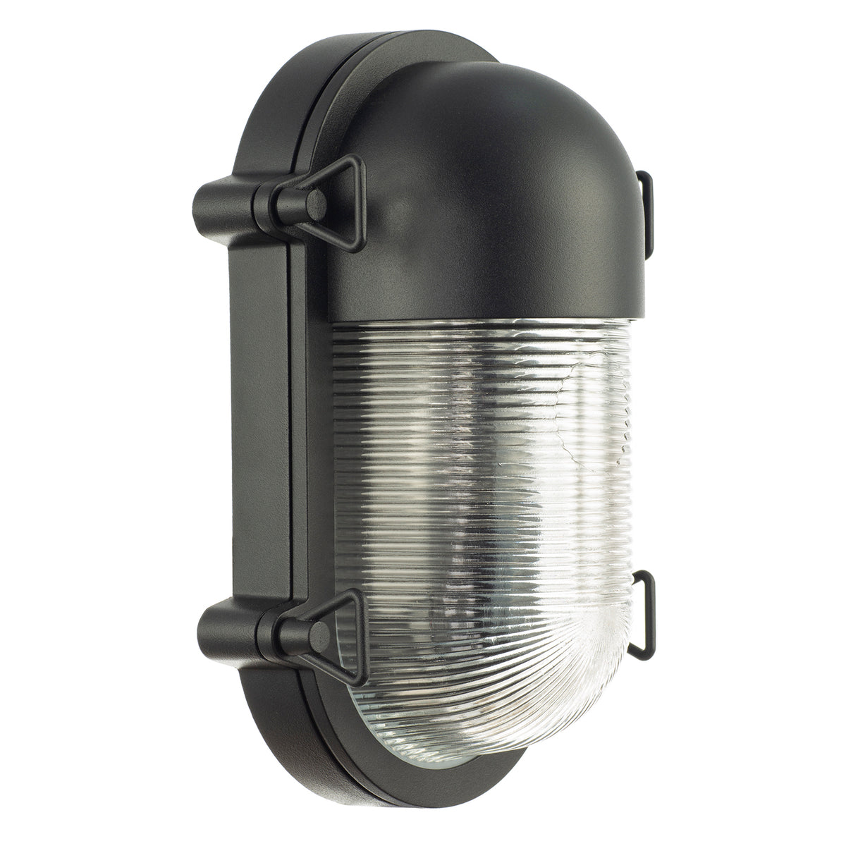 Stylish Industrial Bulkhead Outdoor Wall Light Fitting in Matte Black Image 3