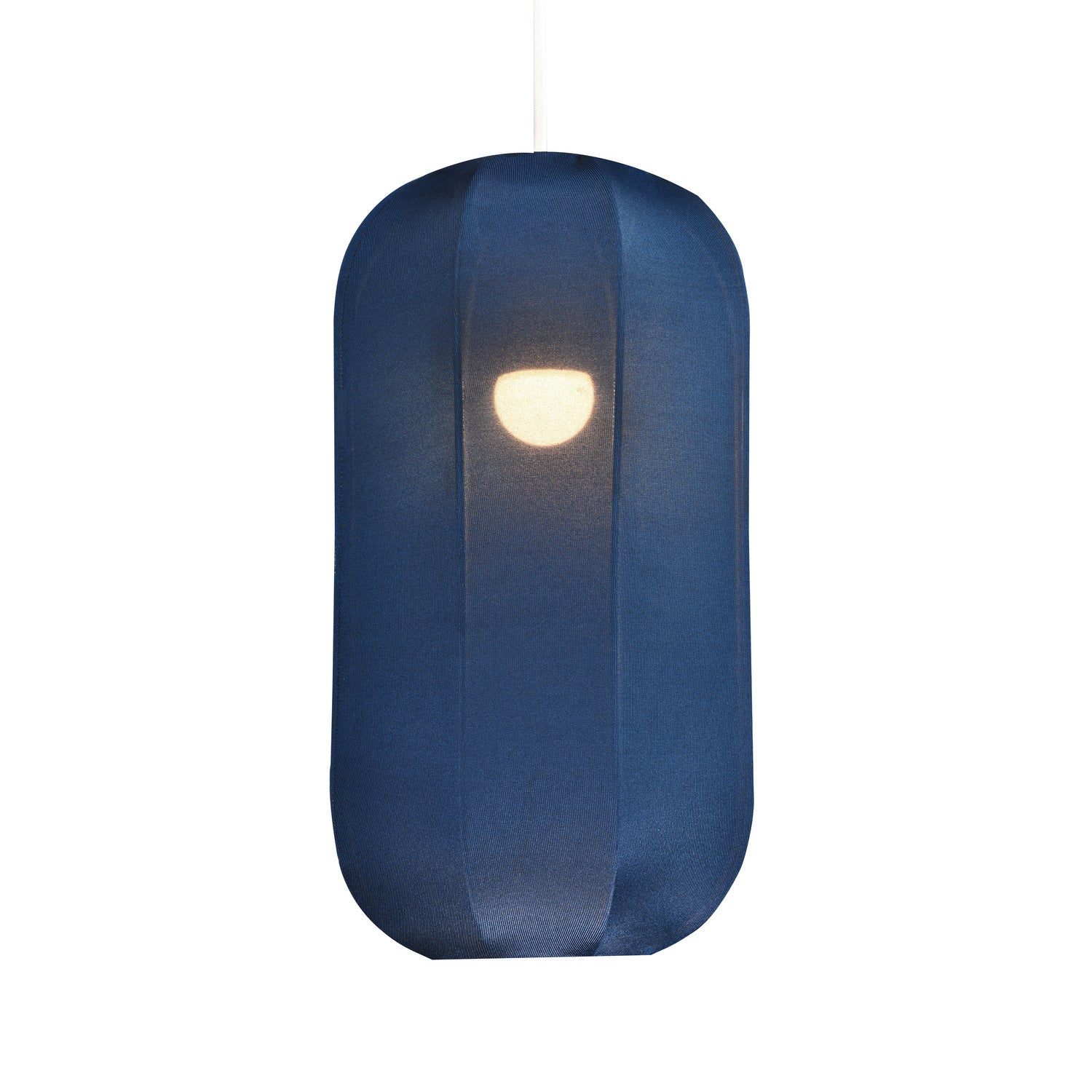 Modern Faux Silk Rectangular Pendant Lamp Shade in Navy Midnight Blue Colour Image 3