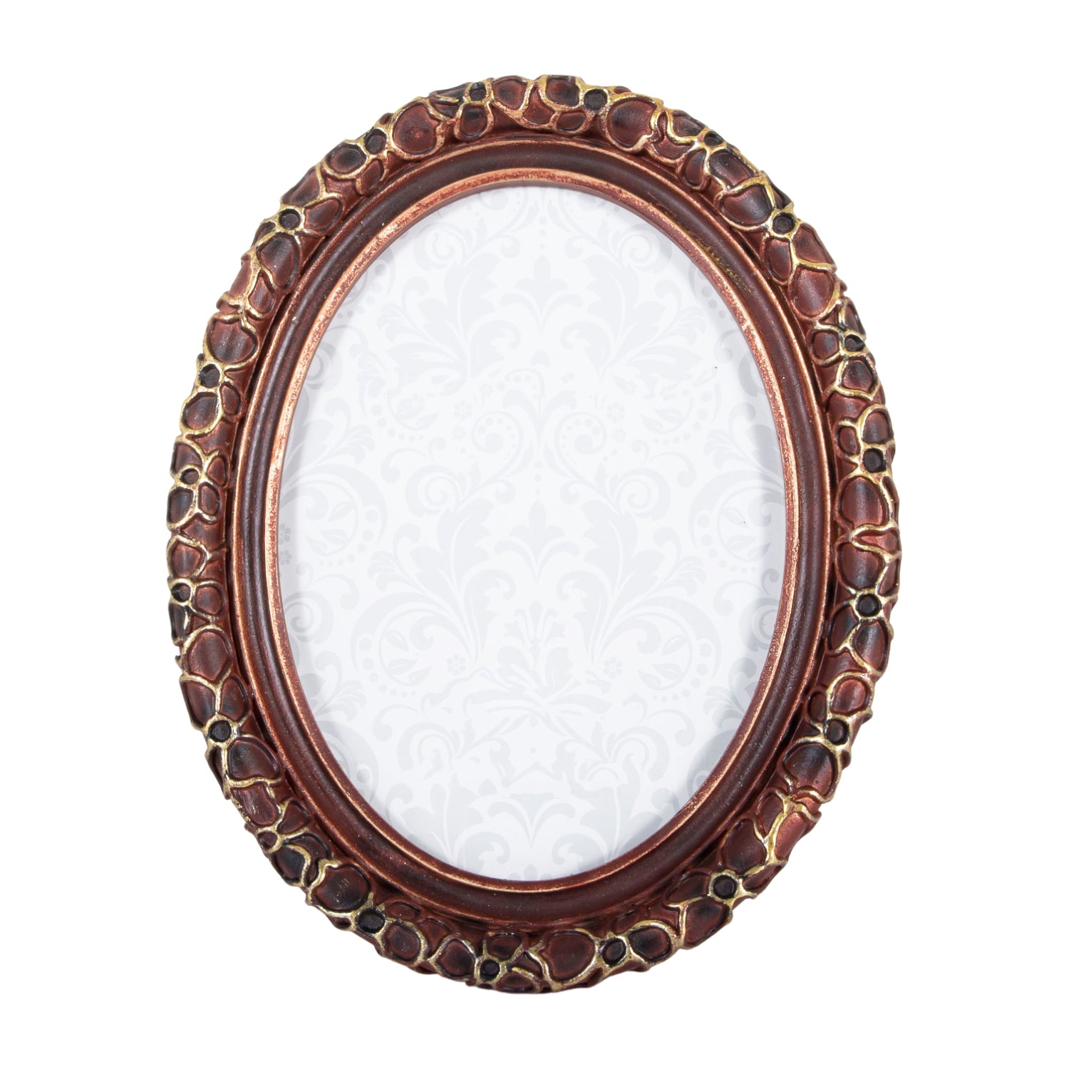 Antique and Vintage Rustic Burgundy Oval 5x7 Picture Frame for Table or Wall Image 1