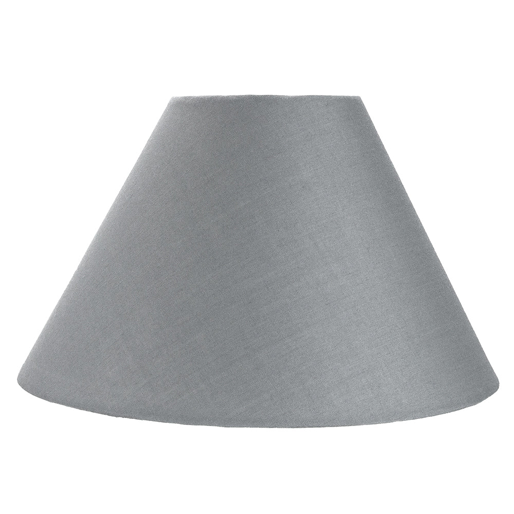 Traditional 14" Grey Cotton Coolie Lampshade Suitable for Table Lamp or Pendant Image 1