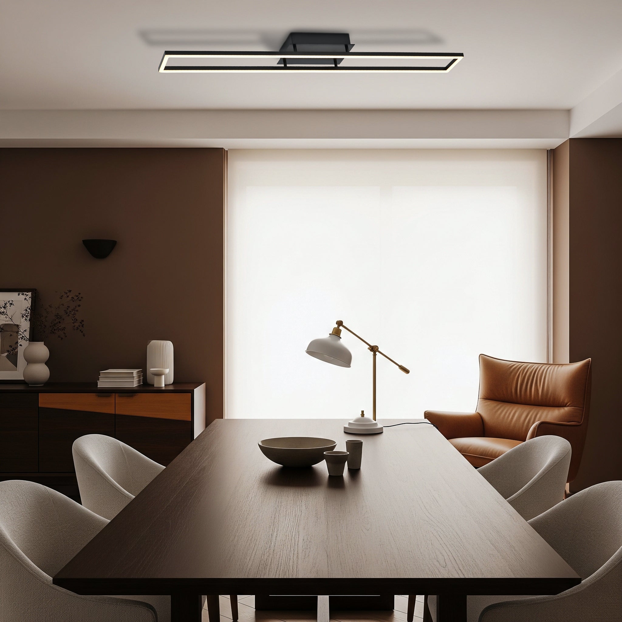 Brushed Black LED Ceiling Strip Light Fitting - Ideal for Kitchens Image 5
