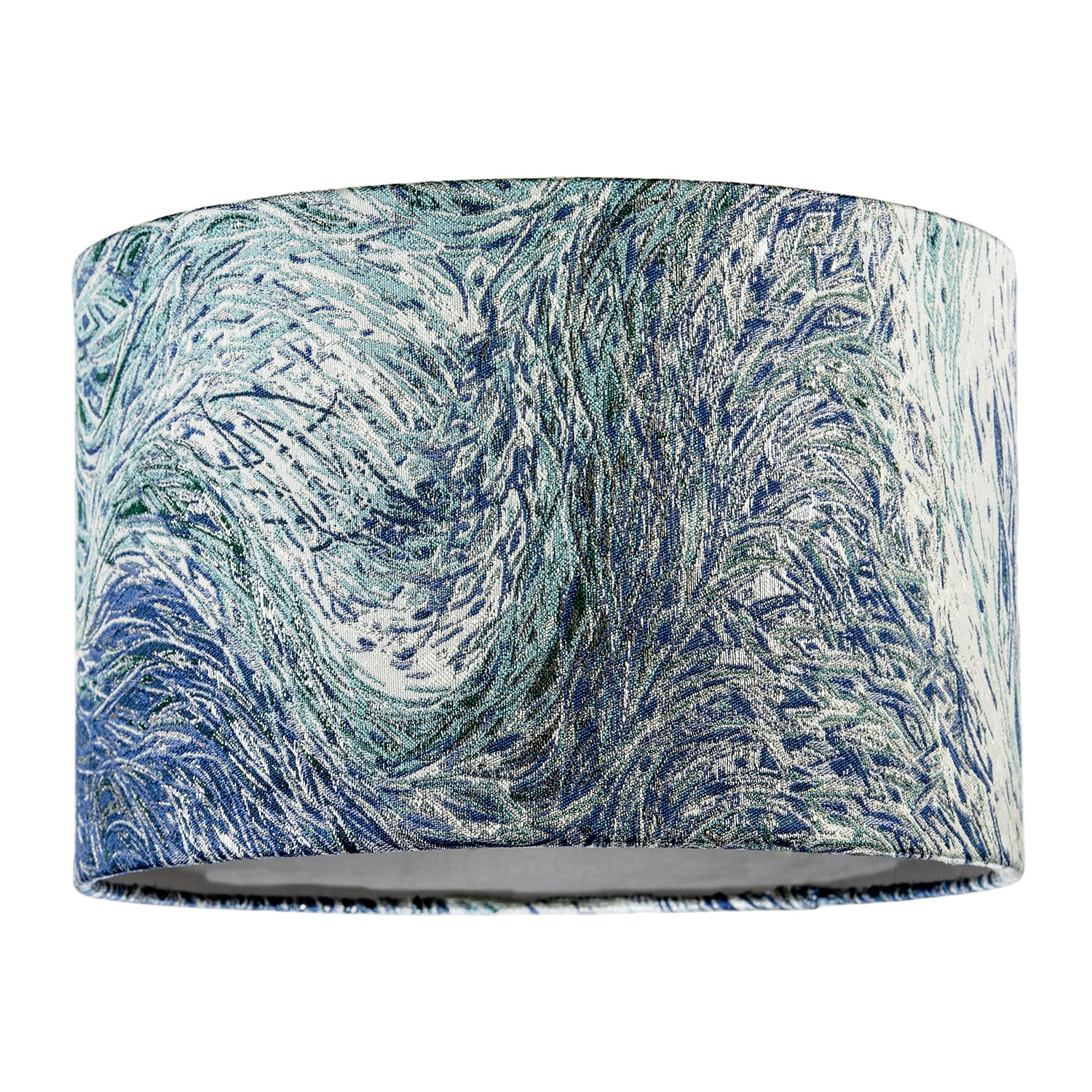Artistic and Fluid Textured Lamp Shade in Blue Teal and Soft Green Image 1