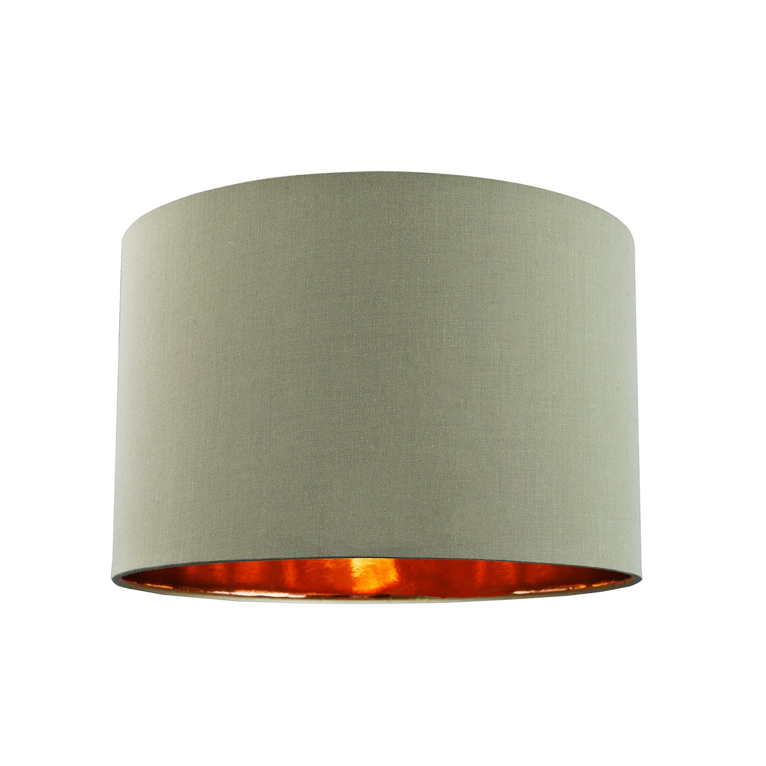 Contemporary Olive Cotton 10" Table/Pendant Lampshade with Shiny Copper Inner Image 1