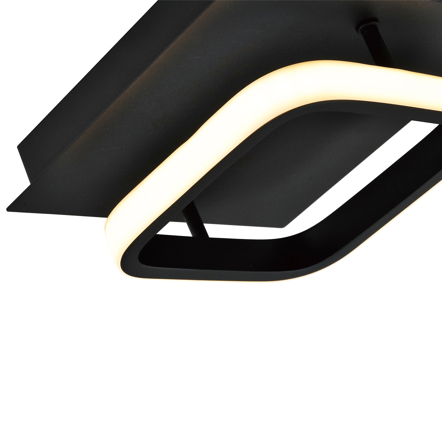 Modern Designer Square Strip 3000k LED Ceiling Lighting Fitting in Matte Black Image 8