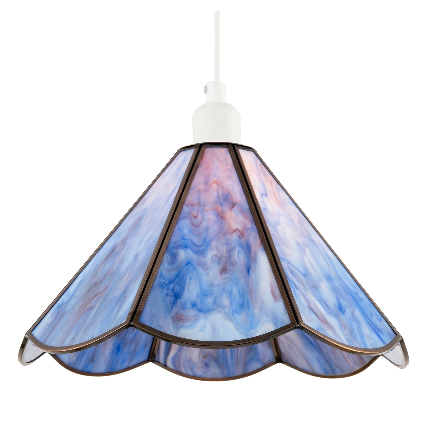 Classic Lavender Purple Tiffany Glass Easy Fit Pendant Lighting Shade Image 2