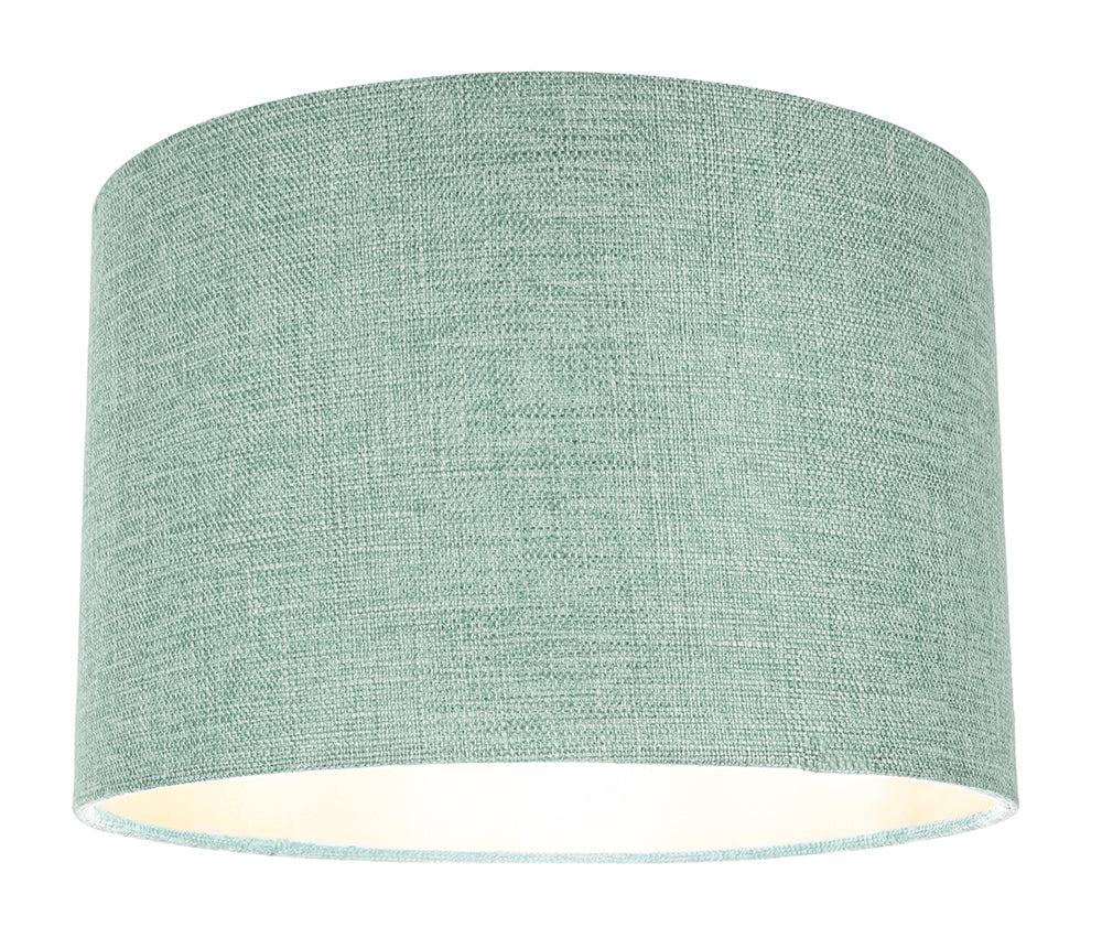 Contemporary and Sleek Mint Plain Linen Fabric Drum Lamp Shade 60w Maximum Image 3