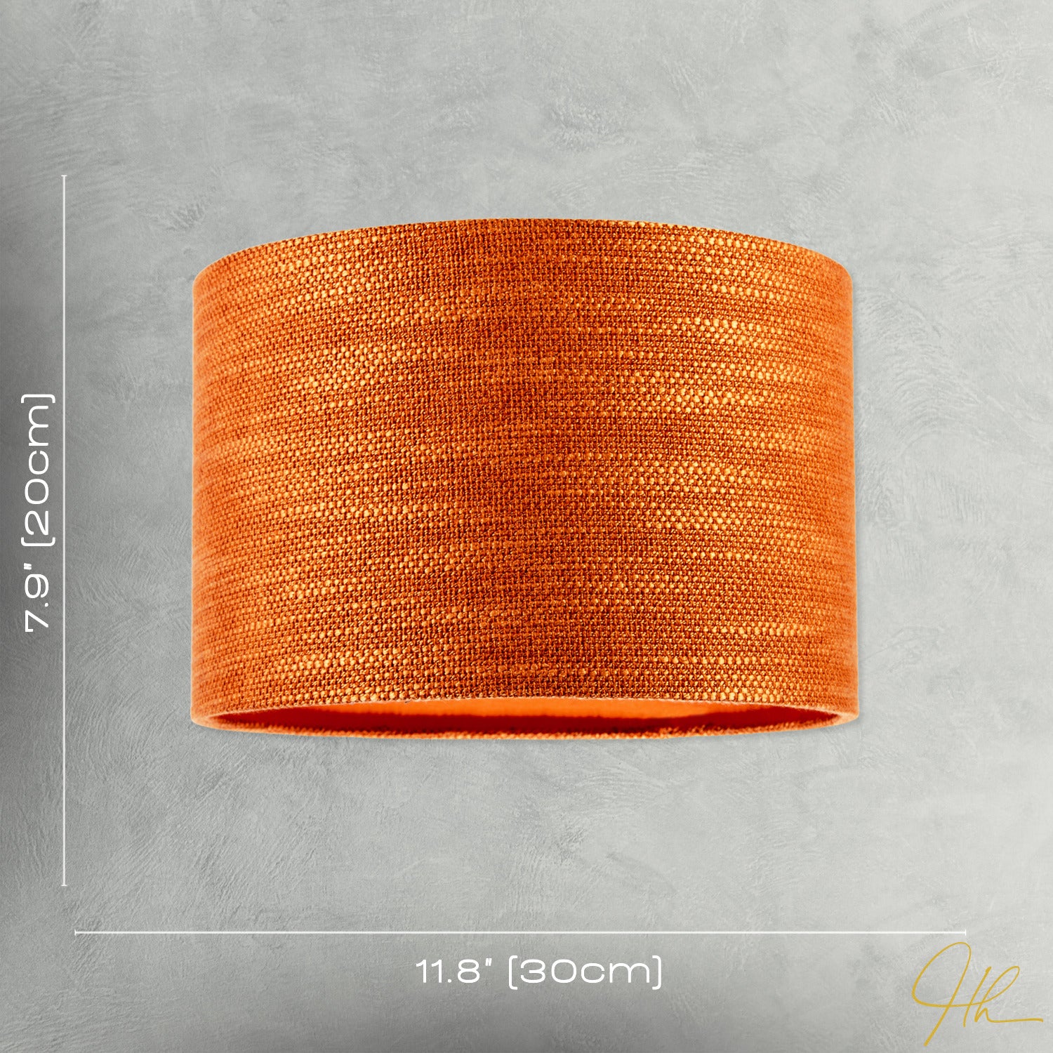Designer Bobbled and Textured Linen Lamp Shade in Rustic Orange Image 8