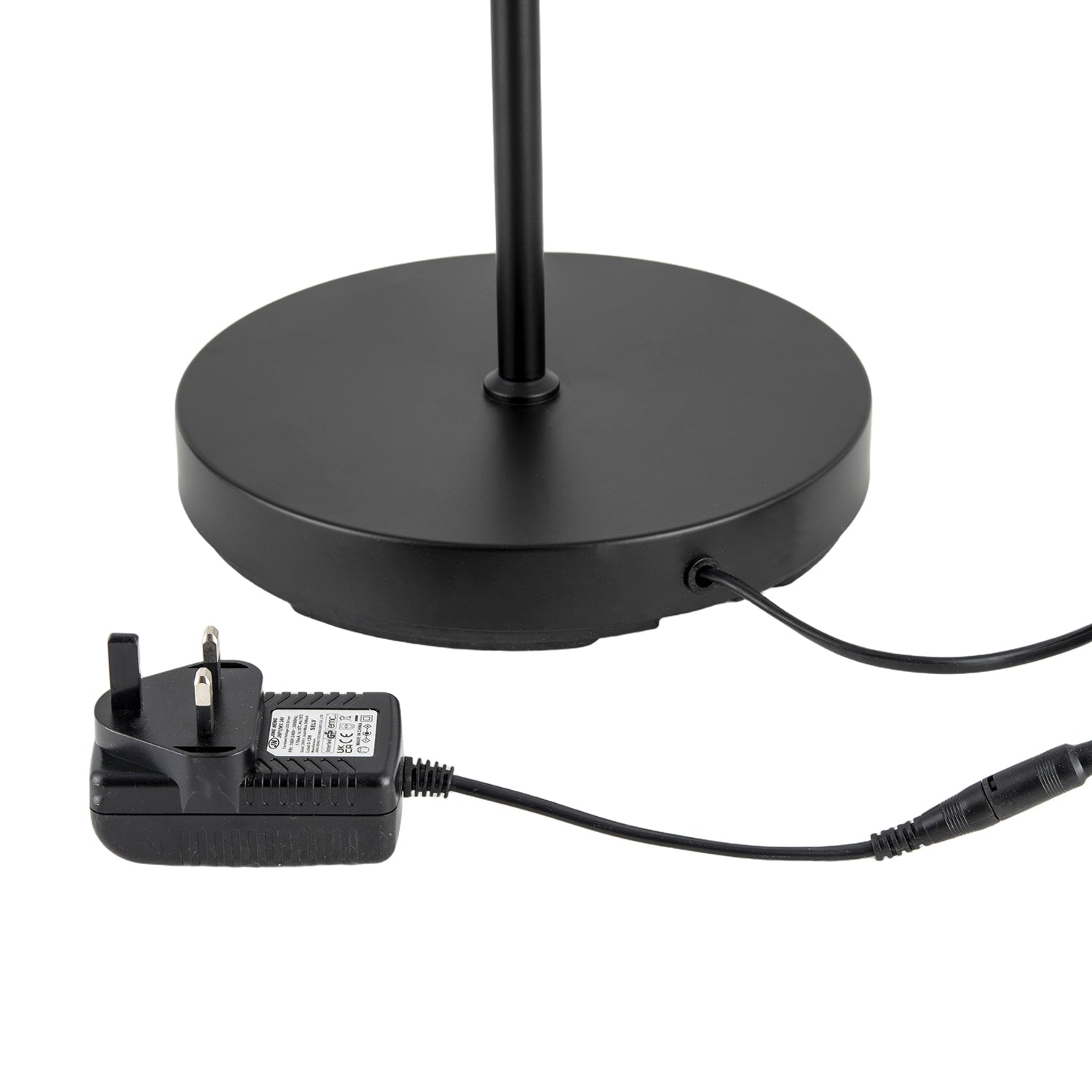 Modern LED Halo Ring Floor Lamp in Matte Black with CCT Dimmer Button Image 4