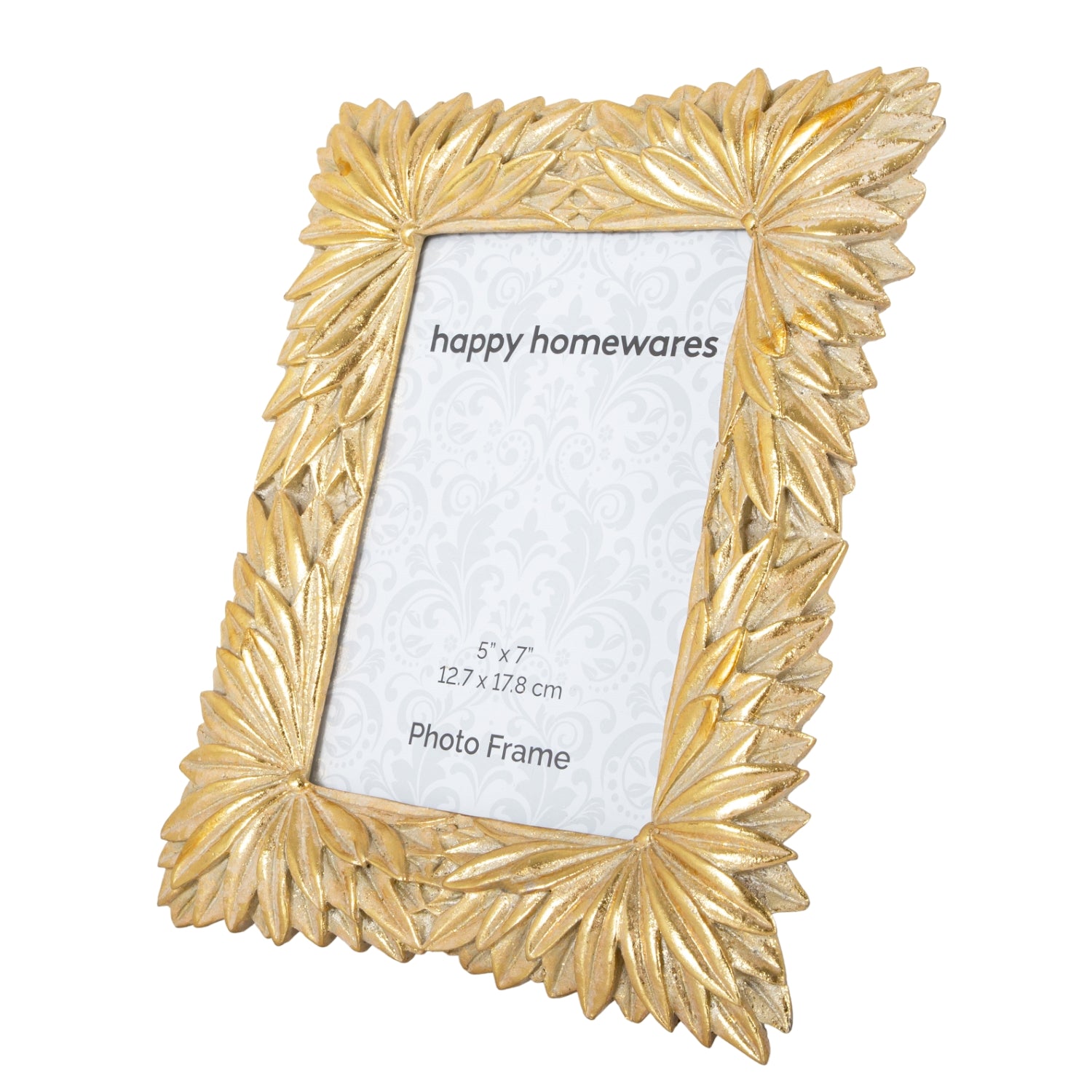 Stylish and Classic Bright Mat Gold Resin 5x7 Picture Frame with Sunflower Decor Image 2