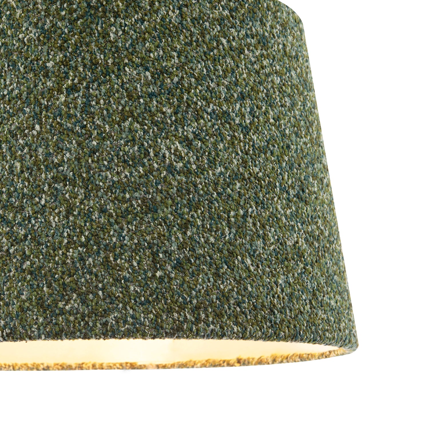Forest and Sage Green Textured Wool Fabric Lamp Shade with Cream Inner Image 4