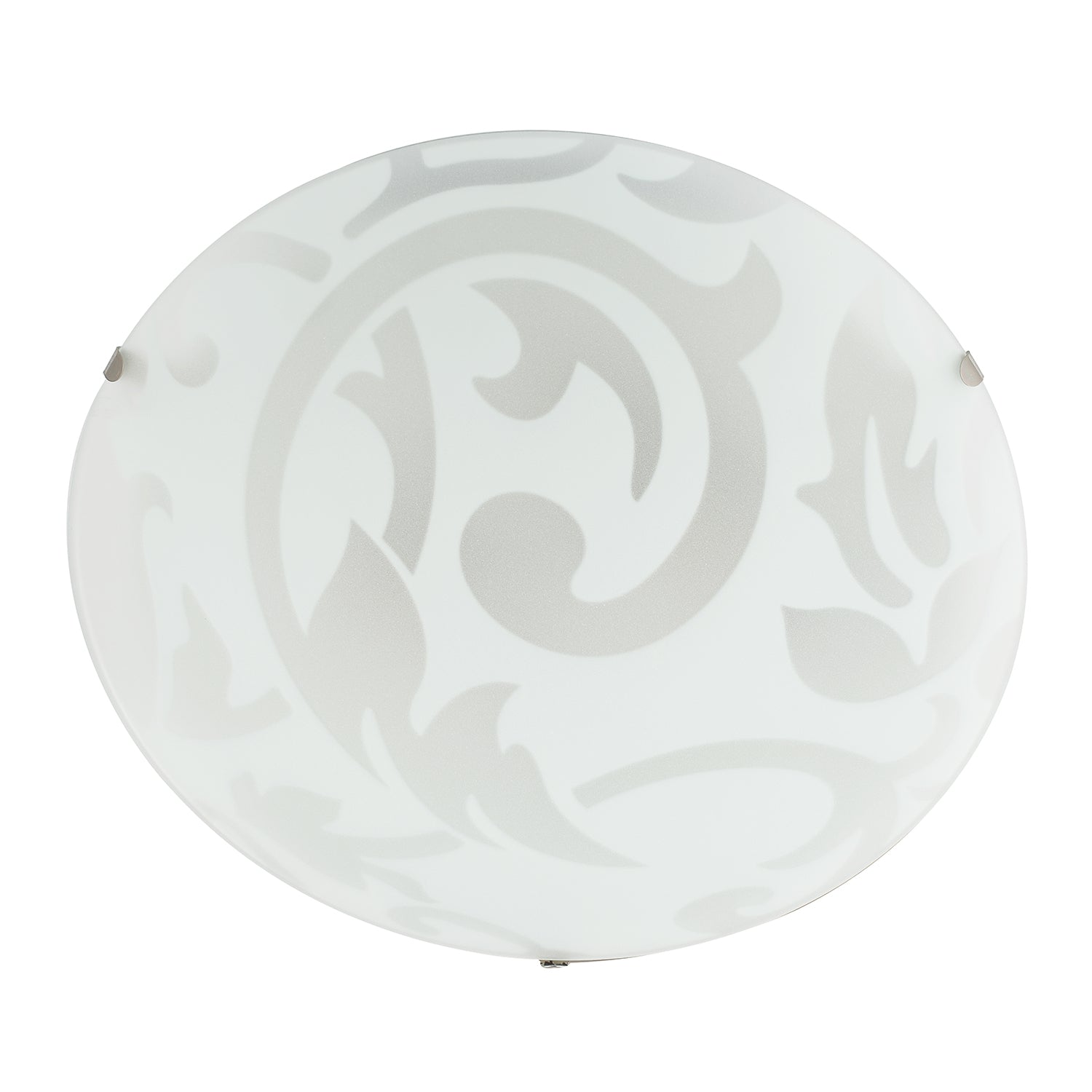 Traditional Frosted White Floral Circular Glass IP20 Flush Ceiling Light Fitting Image 3