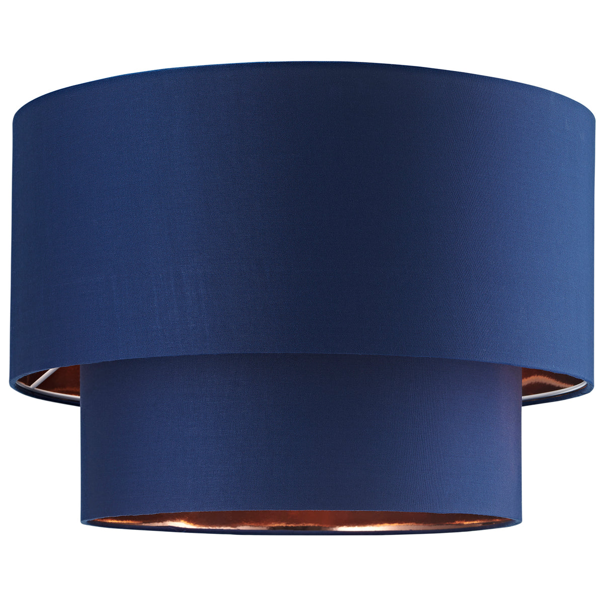Designer Midnight Cotton Double Tier Ceiling Shade Shiny Copper Inner