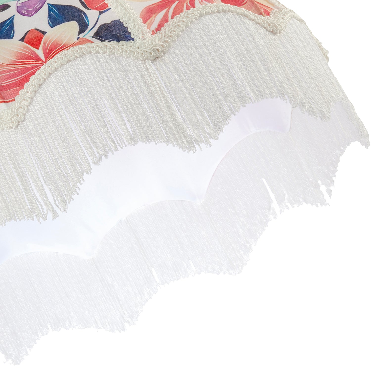 Multi Coloured Vivid Floral Victorian Light Shade with White Trims Image 5