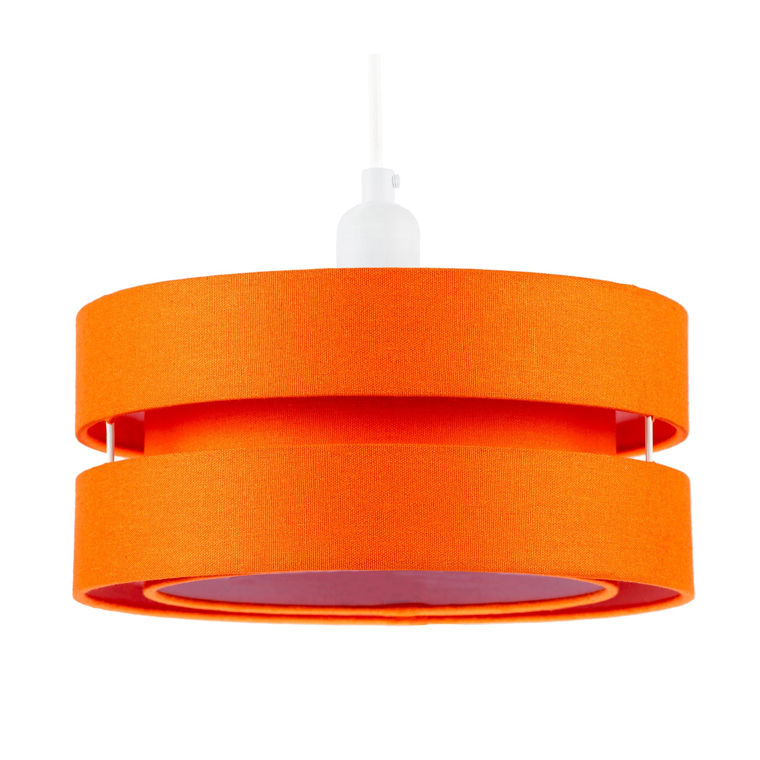 Modern Orange Linen Fabric Triple Tier Ceiling Pendant Light Shade Image 1
