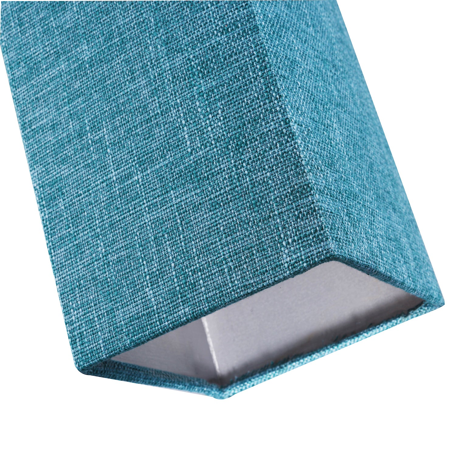 Modern and Stylish Textured Teal Linen Fabric Tall Rectangular 25cm Lampshade Image 4