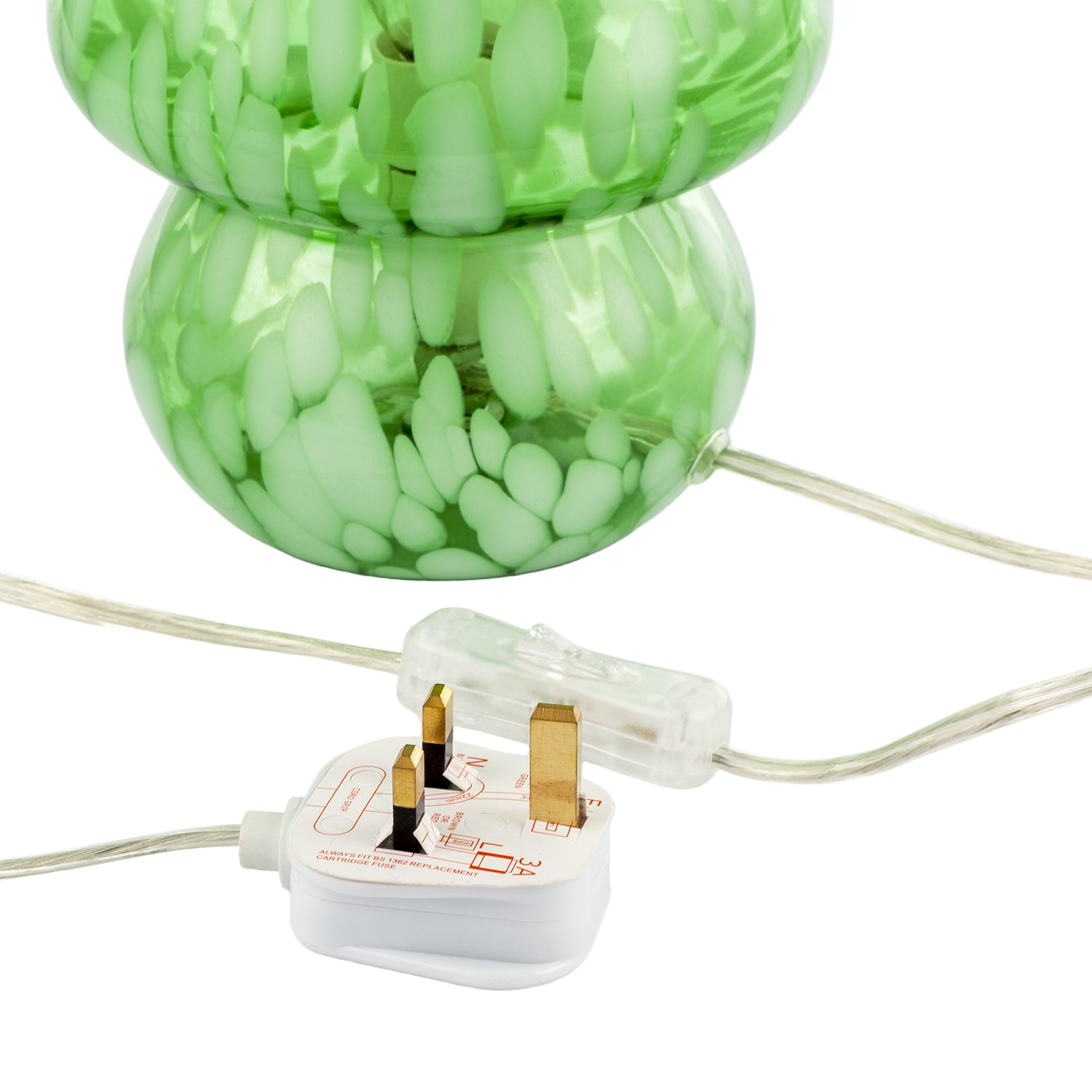 Eye Catching Artisan Style Emerald Green Mottled Glass Table Lamp Image 8