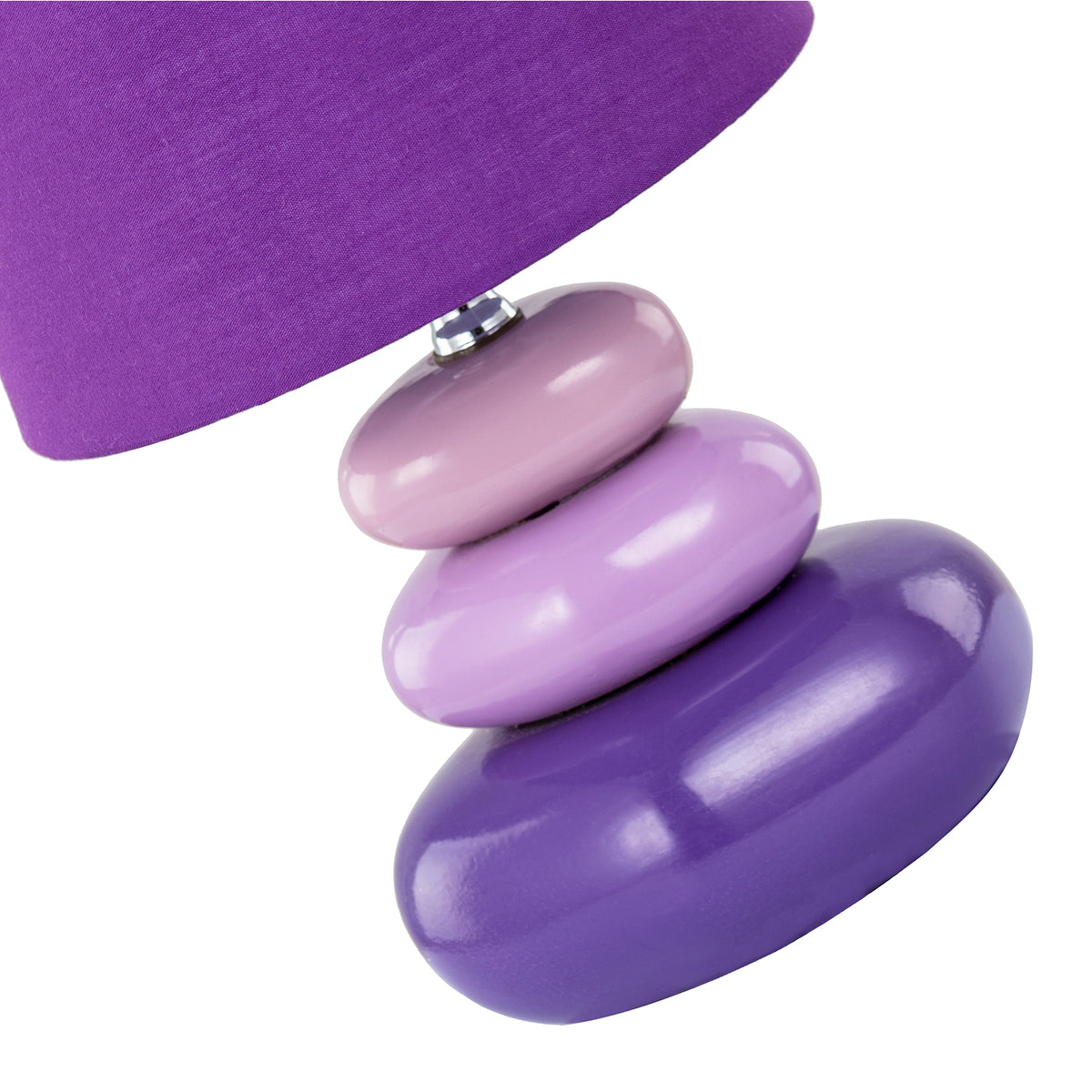 Chic Ceramic Pebble Table Lamp with Lilac Purple and Lavender Colours Image 3