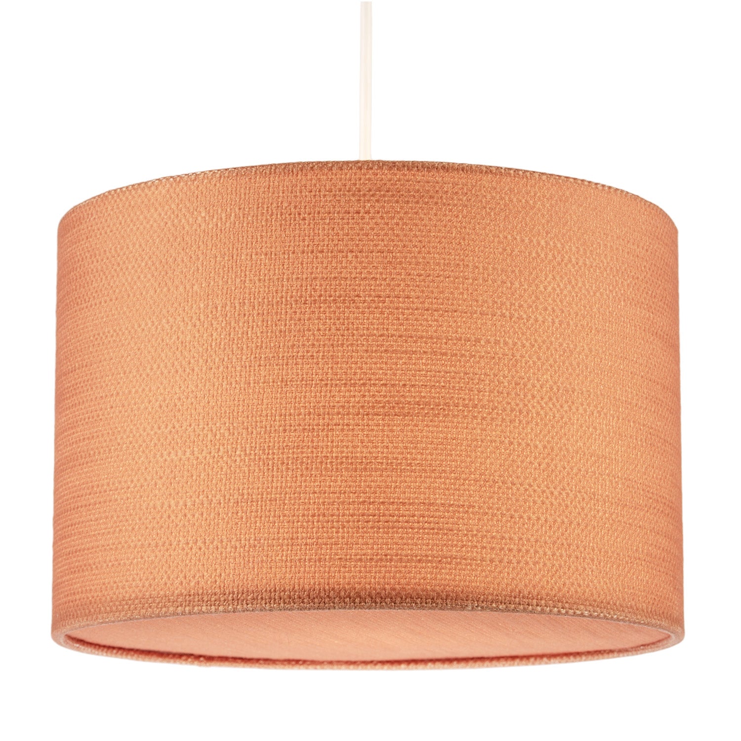 Desert Sun Orange Textured Linen Pendant Lighting Shade with Diffuser Image 2