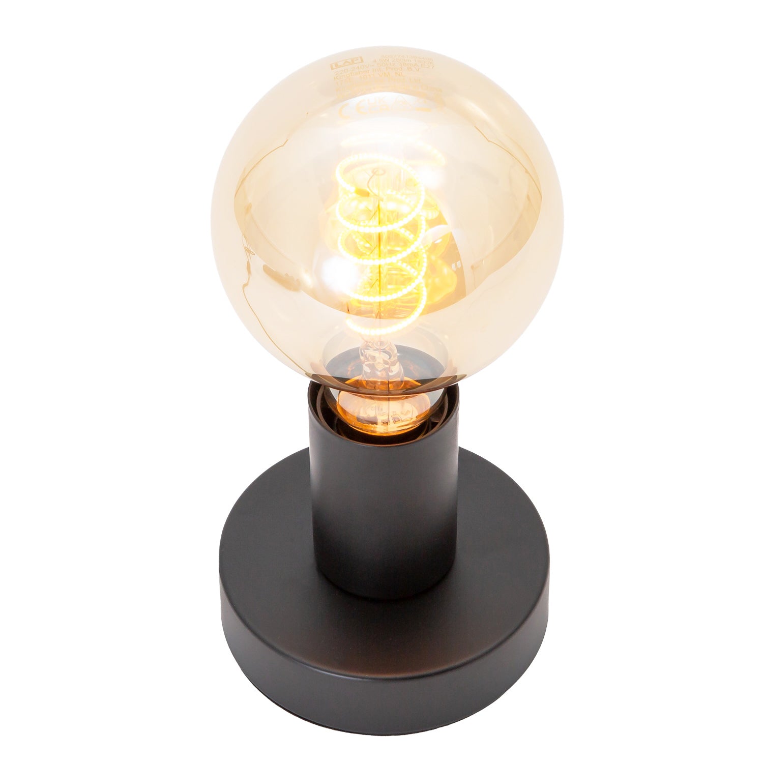 Matte Black Bulb Holder Table Lamp to Showcase Vintage Filament Bulbs Image 5