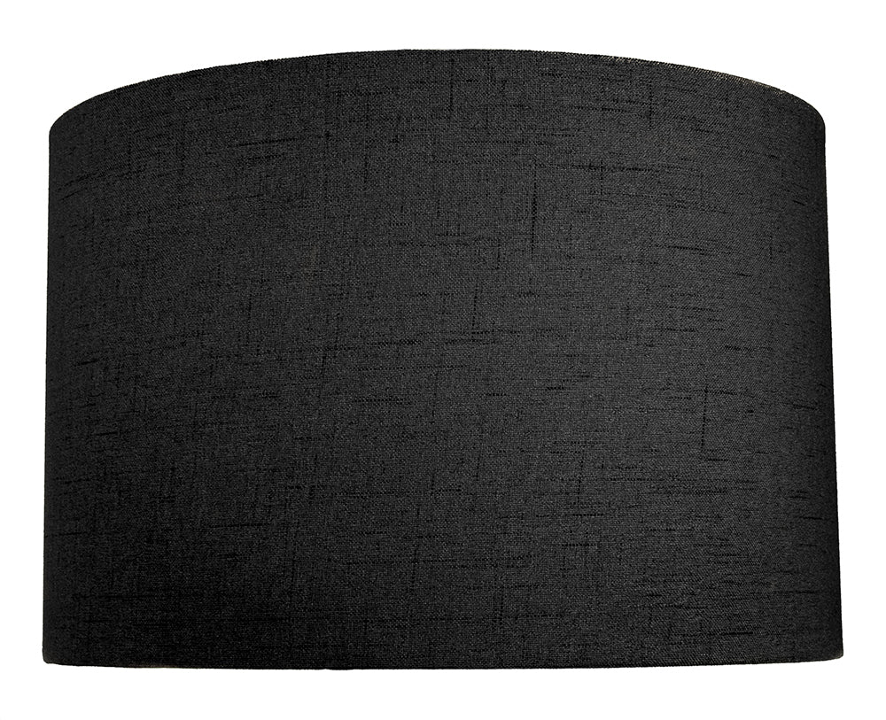 Contemporary and Sleek Black Textured Linen Fabric Drum Lamp Shade 60w Maximum Image 1