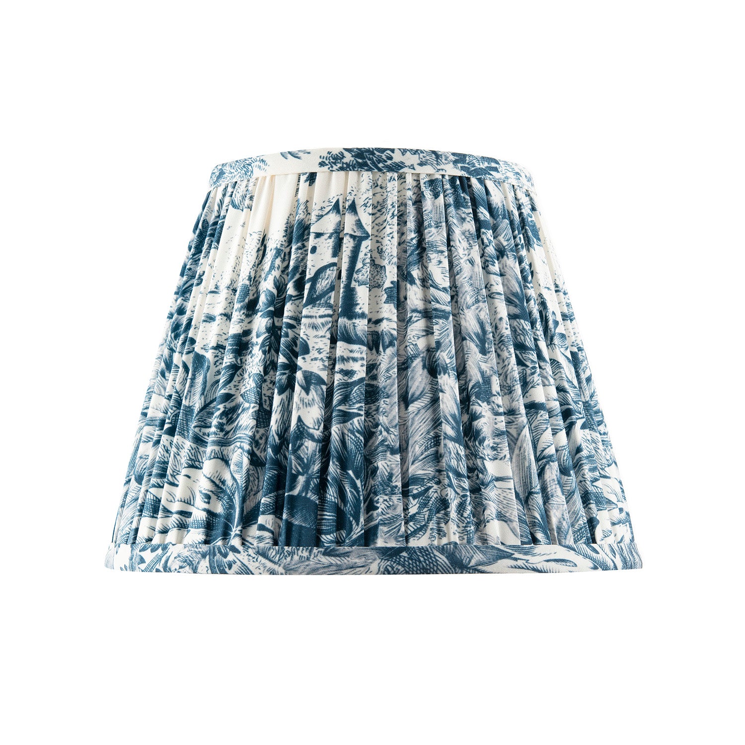 Traditional Floral Tapered Lamp Shade in Navy Midnight Blue and White Image 1