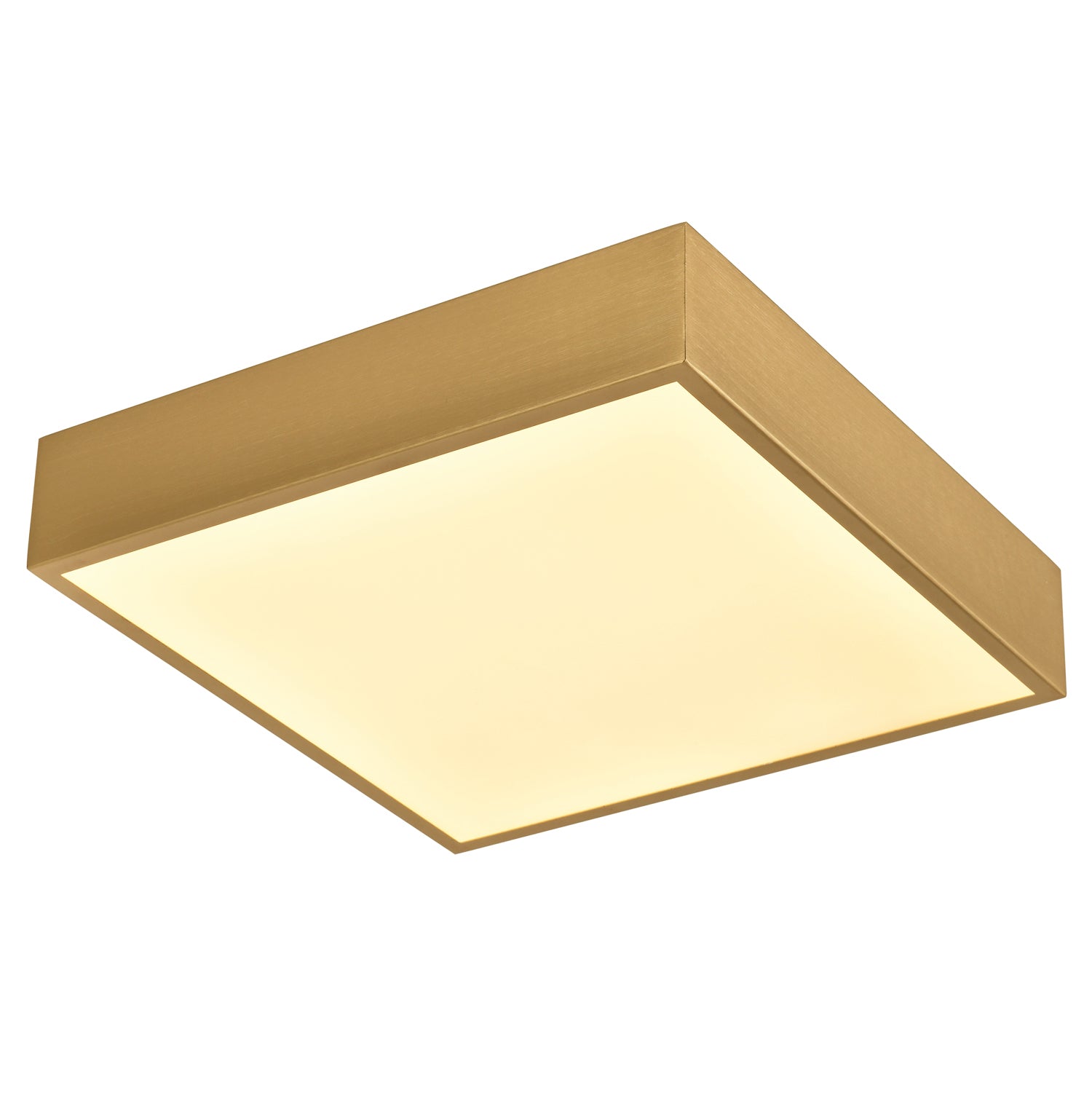 Modern 25w LED Flush Square Ceiling Light in Brushed Gold with Opal Diffuser Image 1