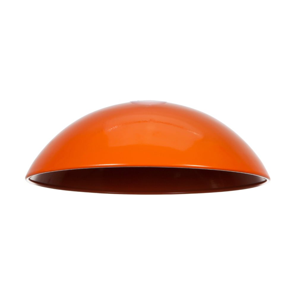 Industrial Retro Designer Orange Gloss Disc Metal Ceiling Pendant Lighting Shade Image 3