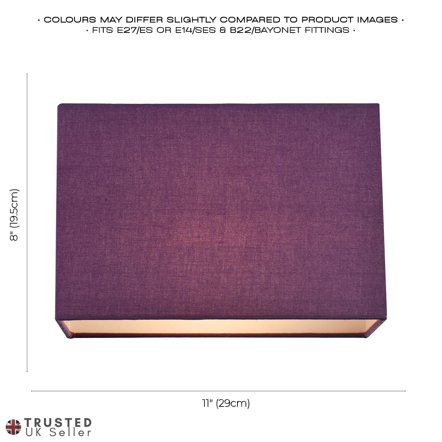 Contemporary and Stylish Vivid Purple Linen Fabric Rectangular Lamp Shade Image 6