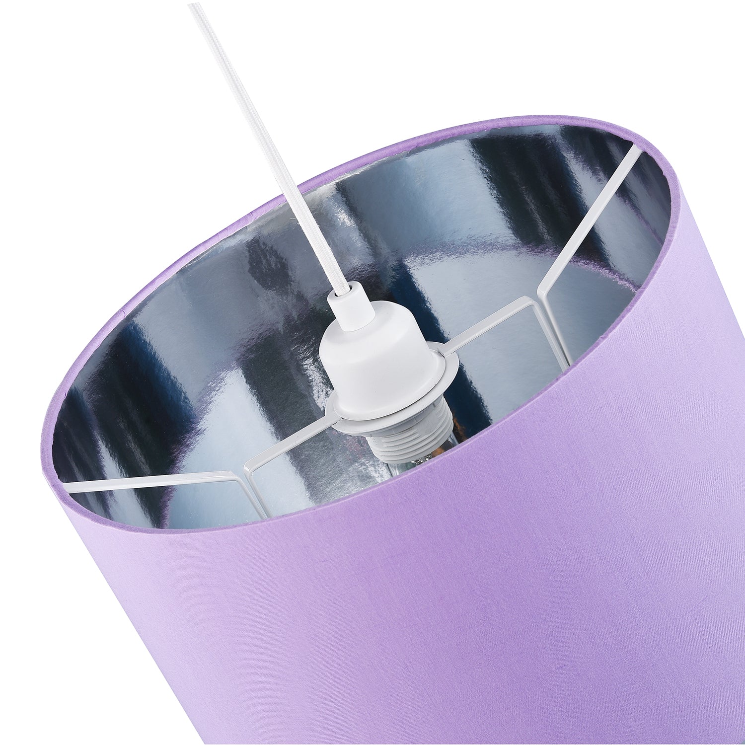 Contemporary Lilac Cotton 10" Table/Pendant Lampshade with Shiny Silver Inner Image 3