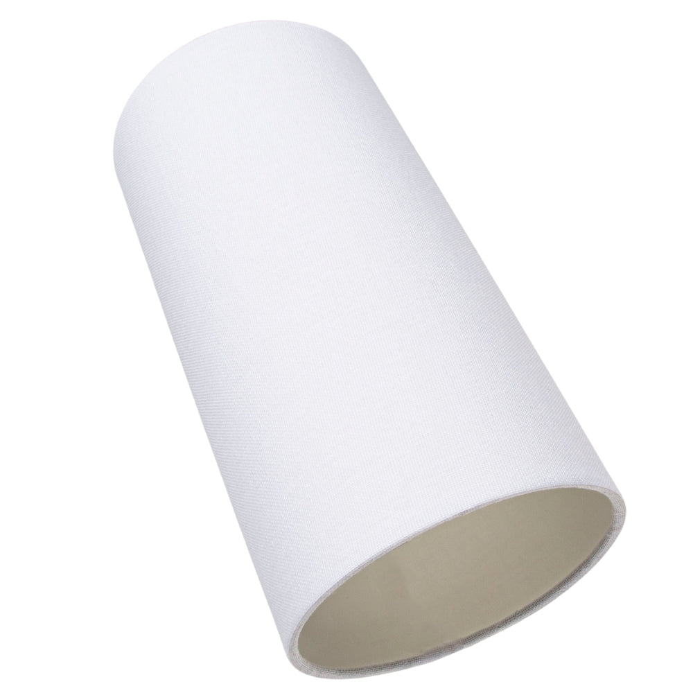 Contemporary and Stylish White Linen Fabric Tall Cylindrical 25cm Lampshade Image 5