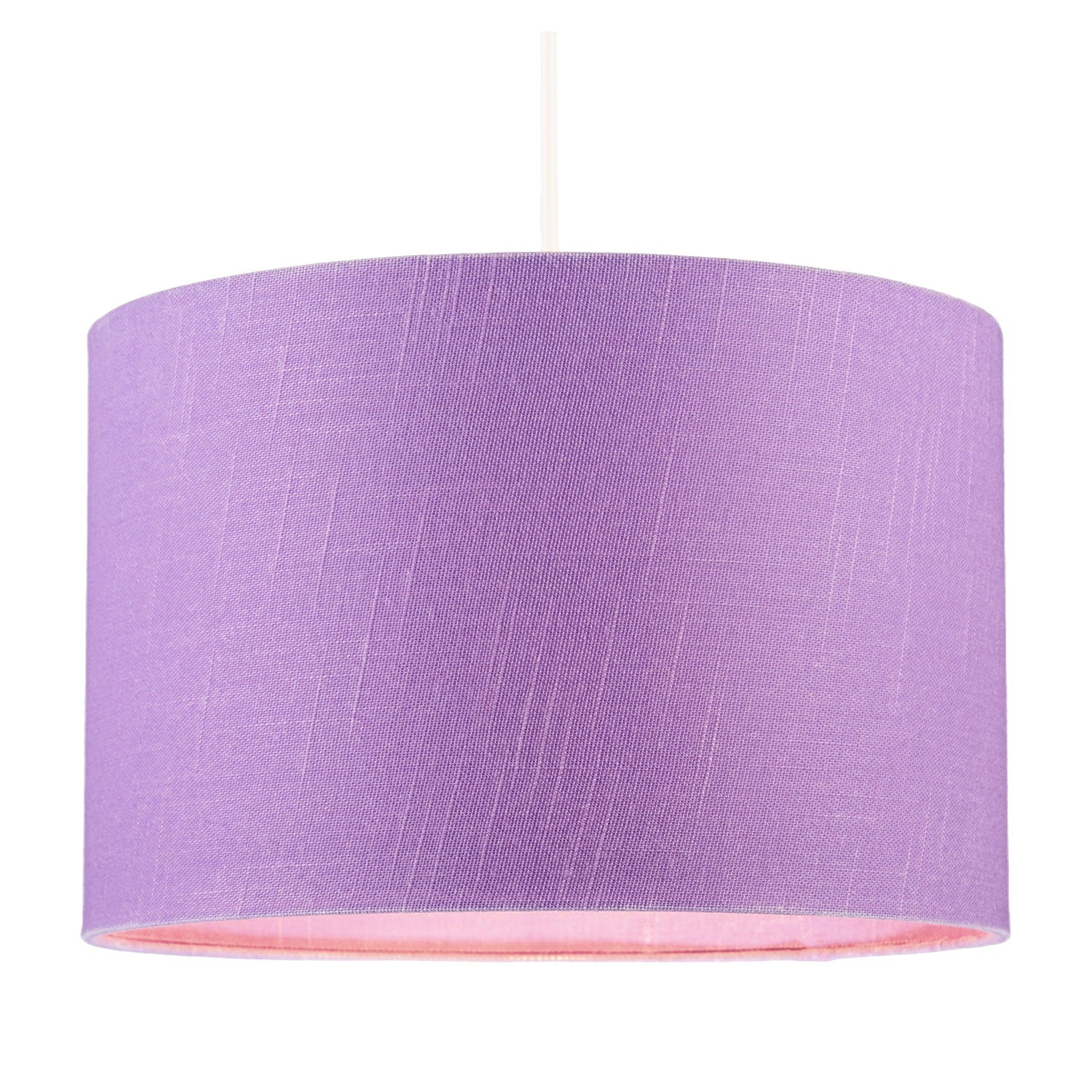 Modern Designer Lavender Oil Textured Linen Fabric Circular Lamp Shade Image 2