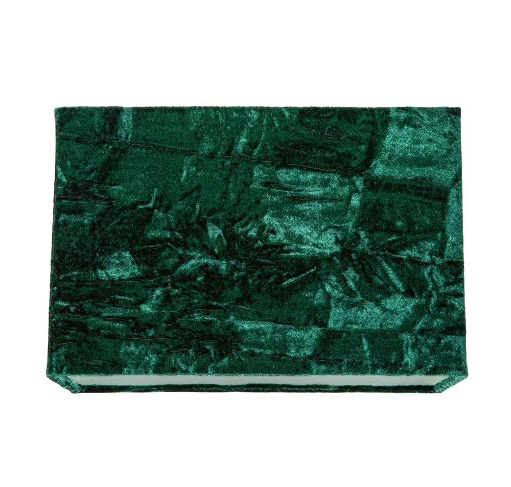 Contemporary Designer Forest Green Crushed Velvet Fabric Rectangular Lamp Shade Image 1