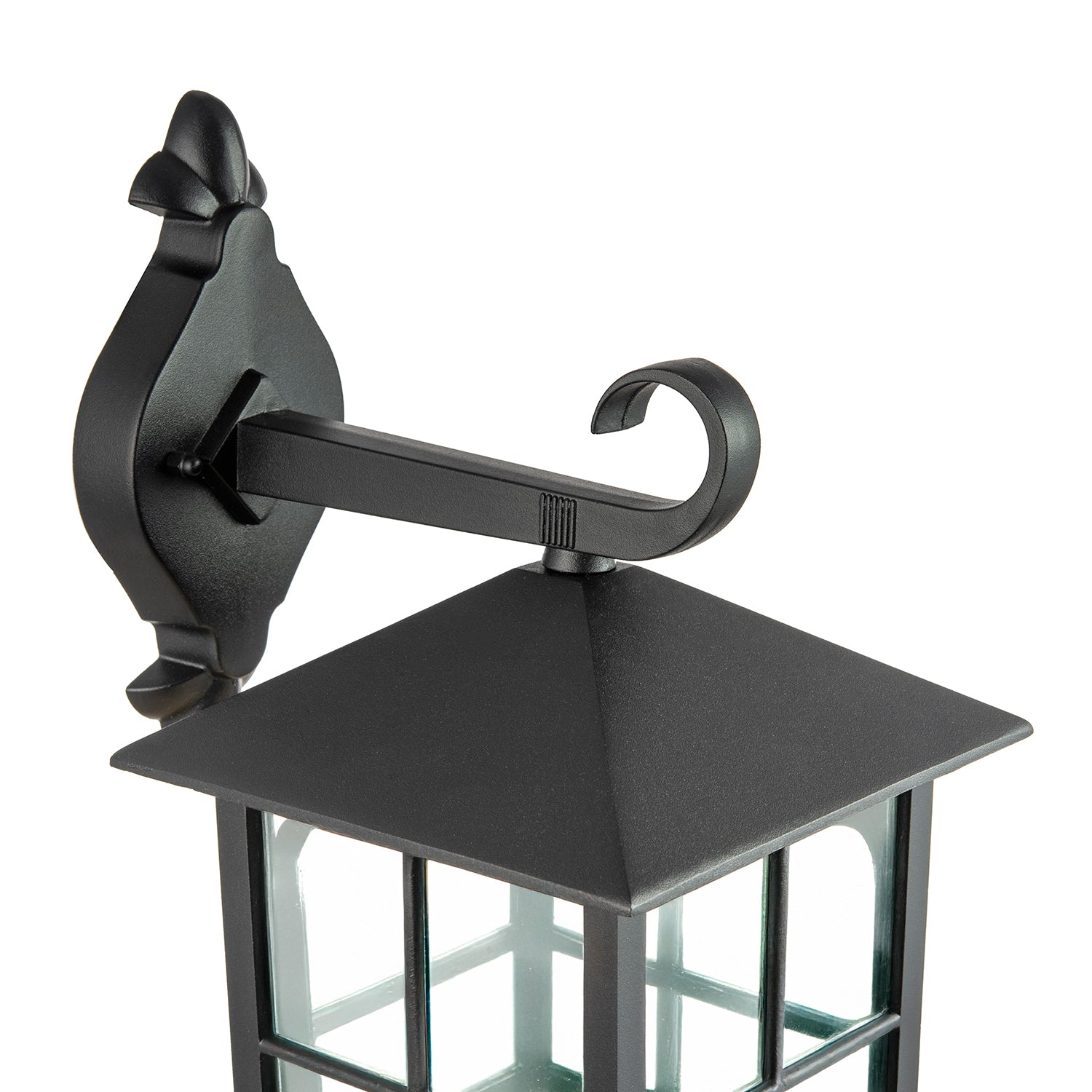 Classic Matte Black Die-Cast Aluminium Metal Exterior Lantern Wall Light Fitting Image 5